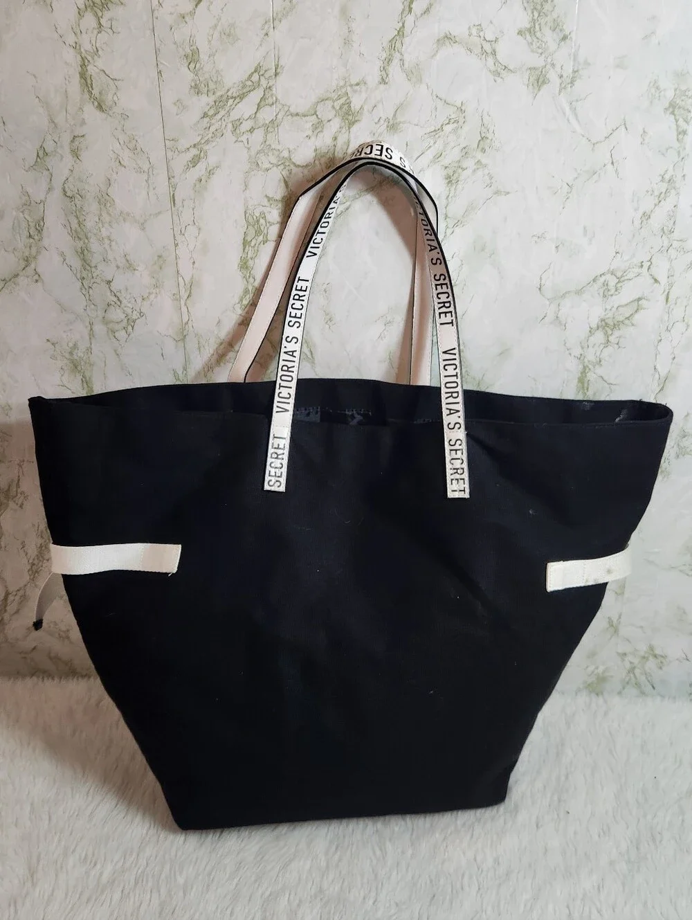 Victoria's Secret Black Canvas Tote